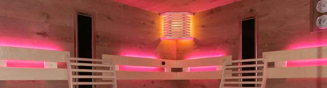 Infrarot Sauna - Infrarotstrahler - LED Saunabeleuchtung